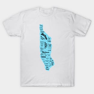 new york city/manhattan map - blue T-Shirt